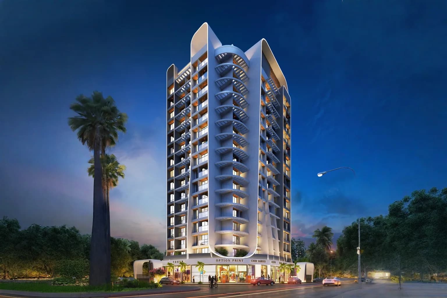 The Element by Divine full night elevation, Ulwe, Navi Mumbai
