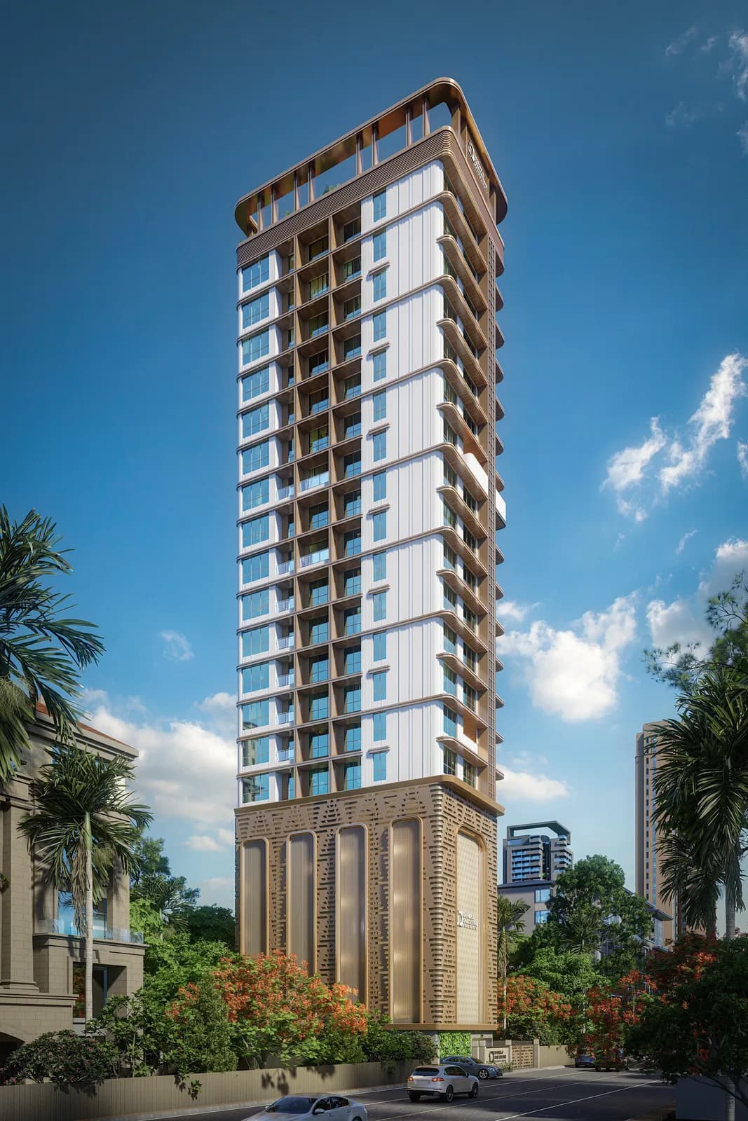 Frontal day elevation of Shreeji One Divine - artist's impression